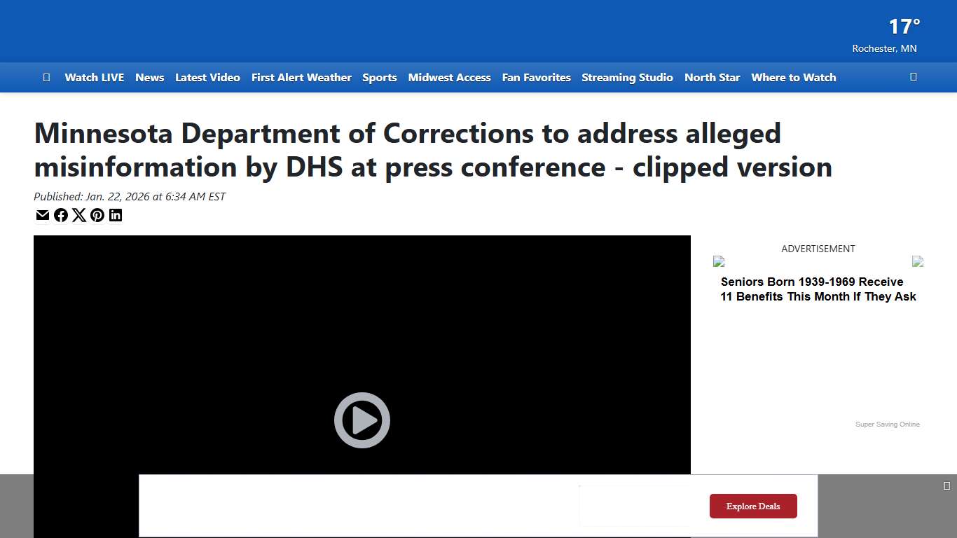 Minnesota Department of Corrections to address alleged misinformation by DHS at press conference - clipped version
