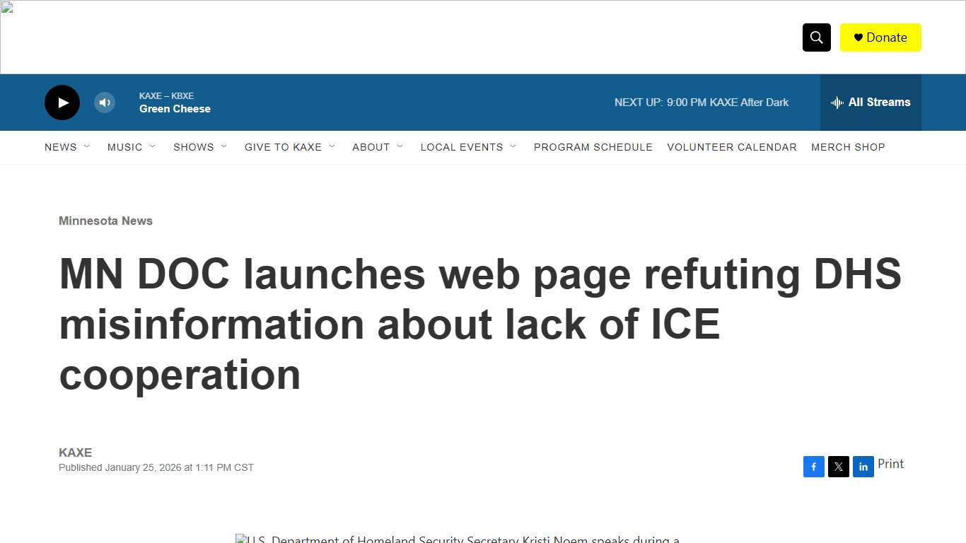 MN DOC launches web page refuting DHS misinformation about lack of ICE cooperation KAXE